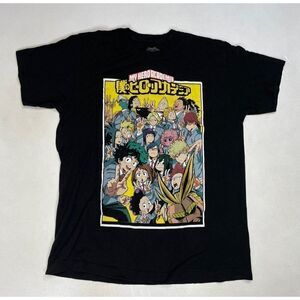 My Hero Academia T-shirt Men Large Black Short Sleeve Graphic Anime Short Sleeve